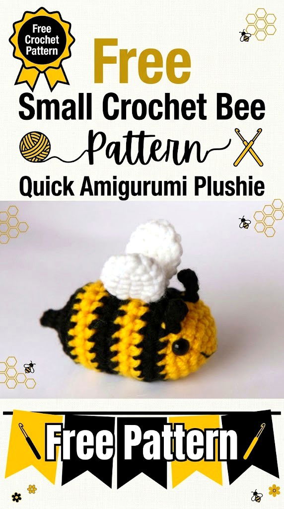 Free Small Crochet Bee Pattern Quick Amigurumi Plushie