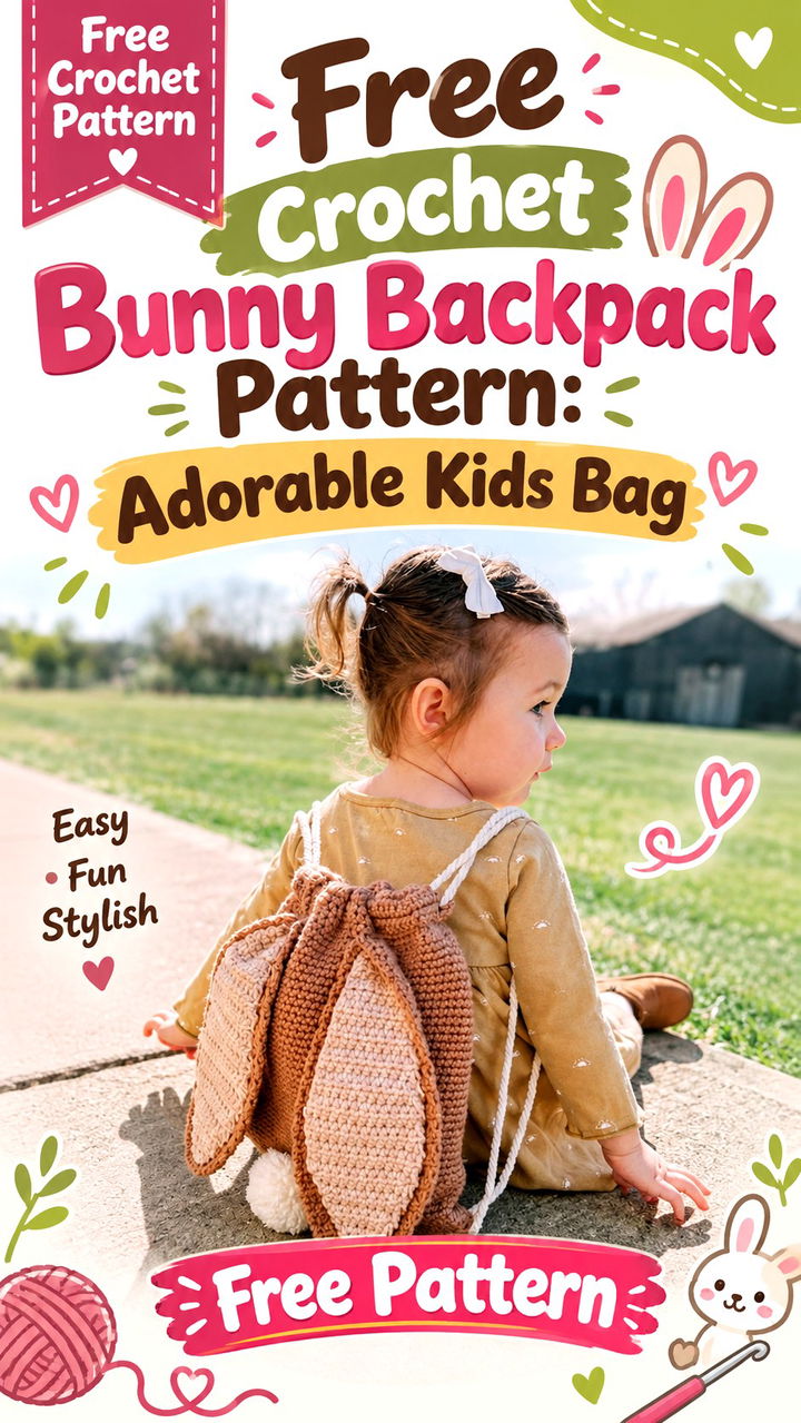 Adorable Free Crochet Bunny Backpack Pattern for Kids