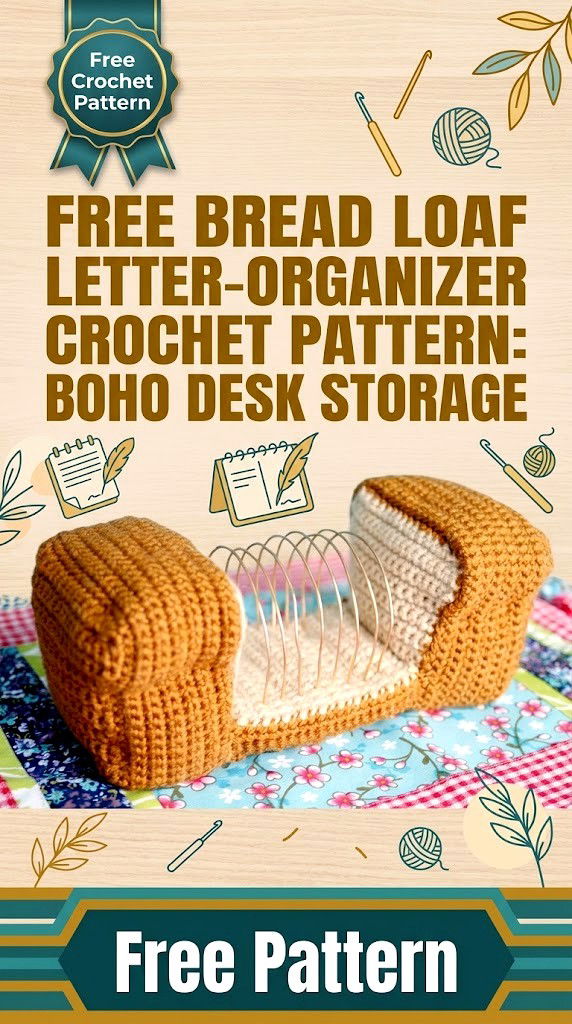 Free Bread Loaf Letter Organizer Crochet Pattern Boho Desk Storage