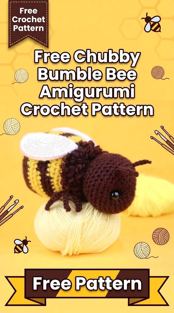 Free Chubby Bumble Bee Amigurumi Crochet Pattern