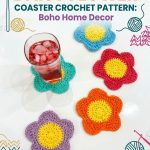 Free Easy Daisy Flower Coaster Crochet Pattern Boho Home Decor