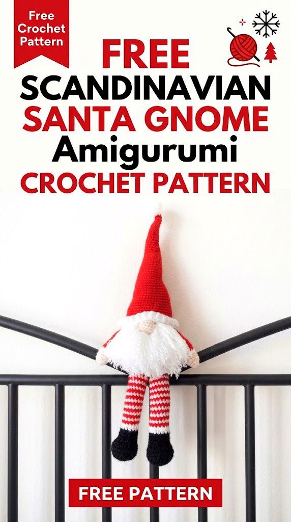 Free Scandinavian Santa Gnome Amigurumi Crochet Pattern