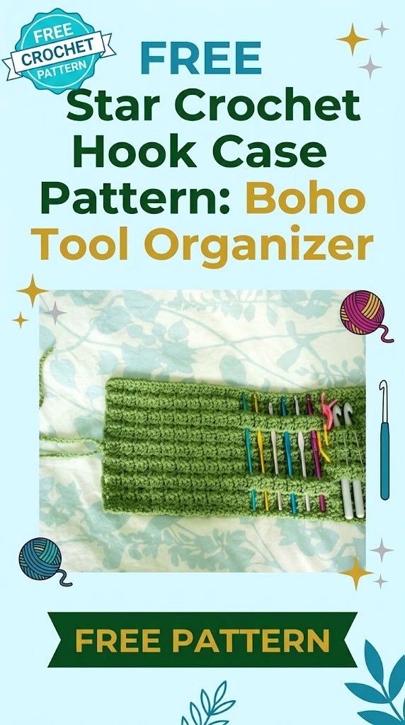Free Star Crochet Hook Case Pattern Boho Tool Organizer