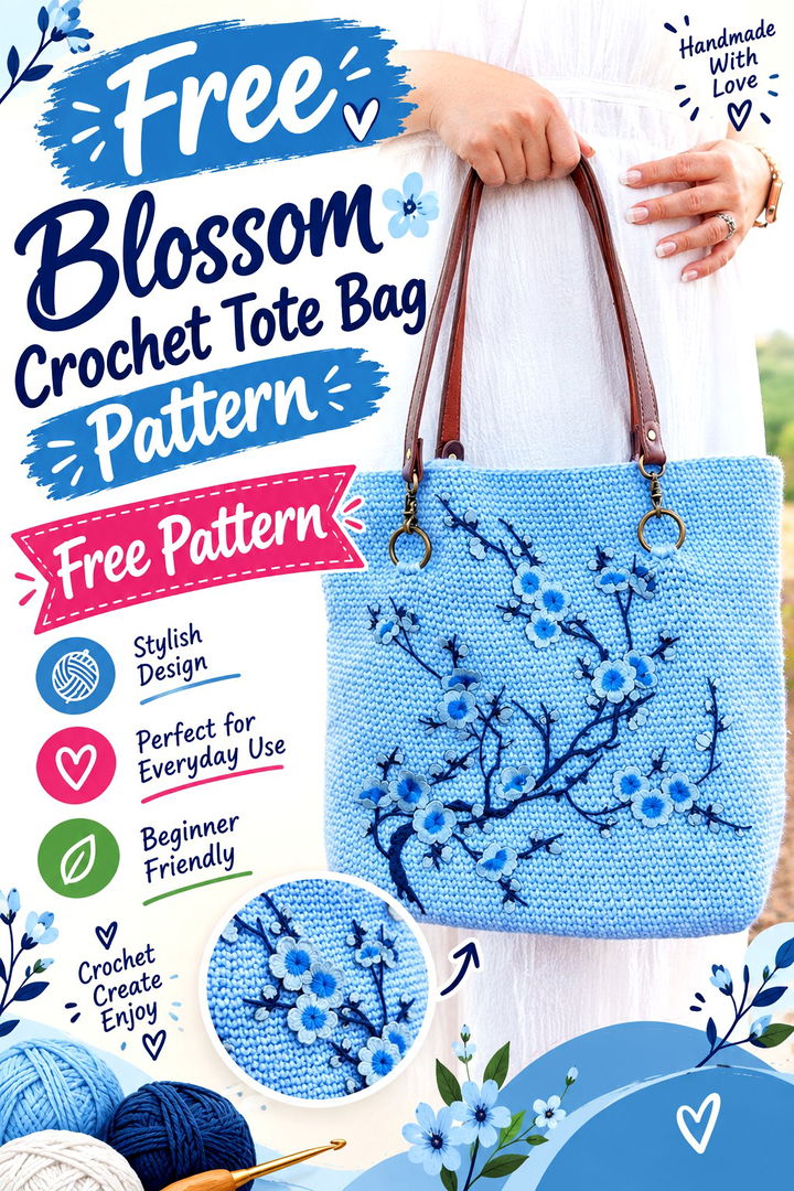 Free Blossom Crochet Tote Bag Pattern Vibrant Floral Carryall