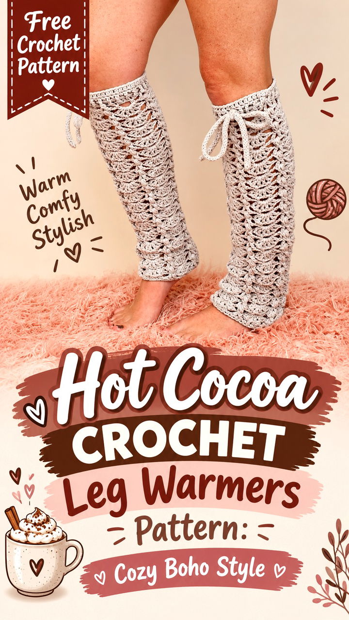 Free Hot Cocoa Crochet Leg Warmers Pattern Cozy Boho Style